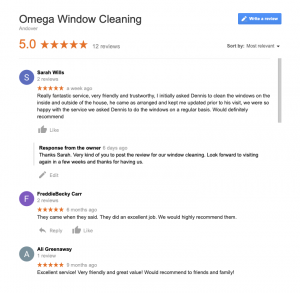 window cleaning reviews for andover window and gutter cleaning customers