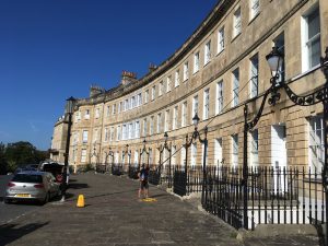 WIndow cleaning in Bath, Lansdown crescent using water fed pole system